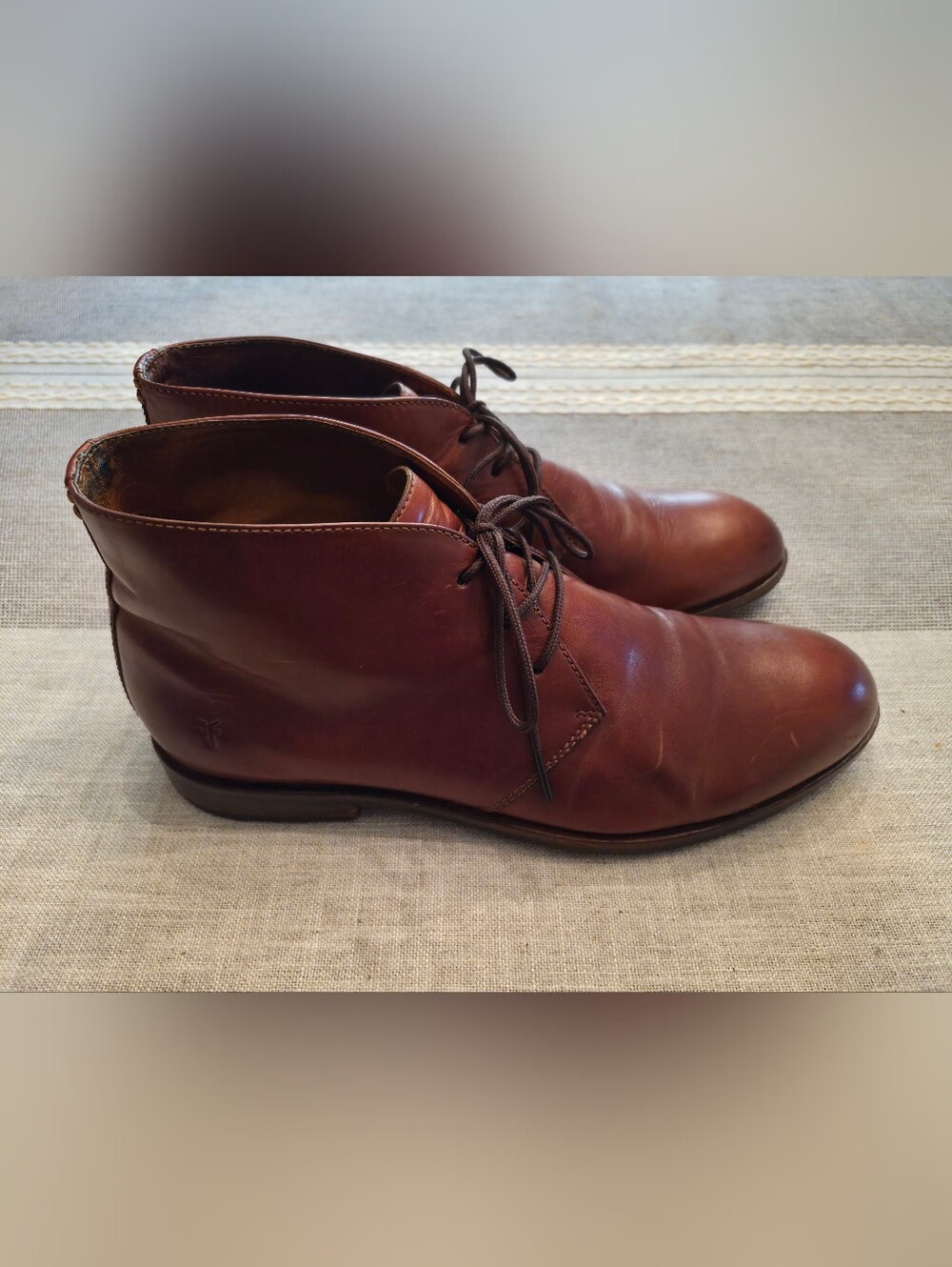 Frye "Sam" Chukka Boots Men's Size 10 Cognac Leather Dress Boot 3482295